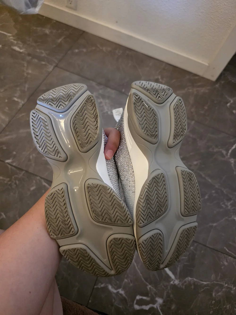 Steve Madden Silver Glitter Slip-On Sneakers